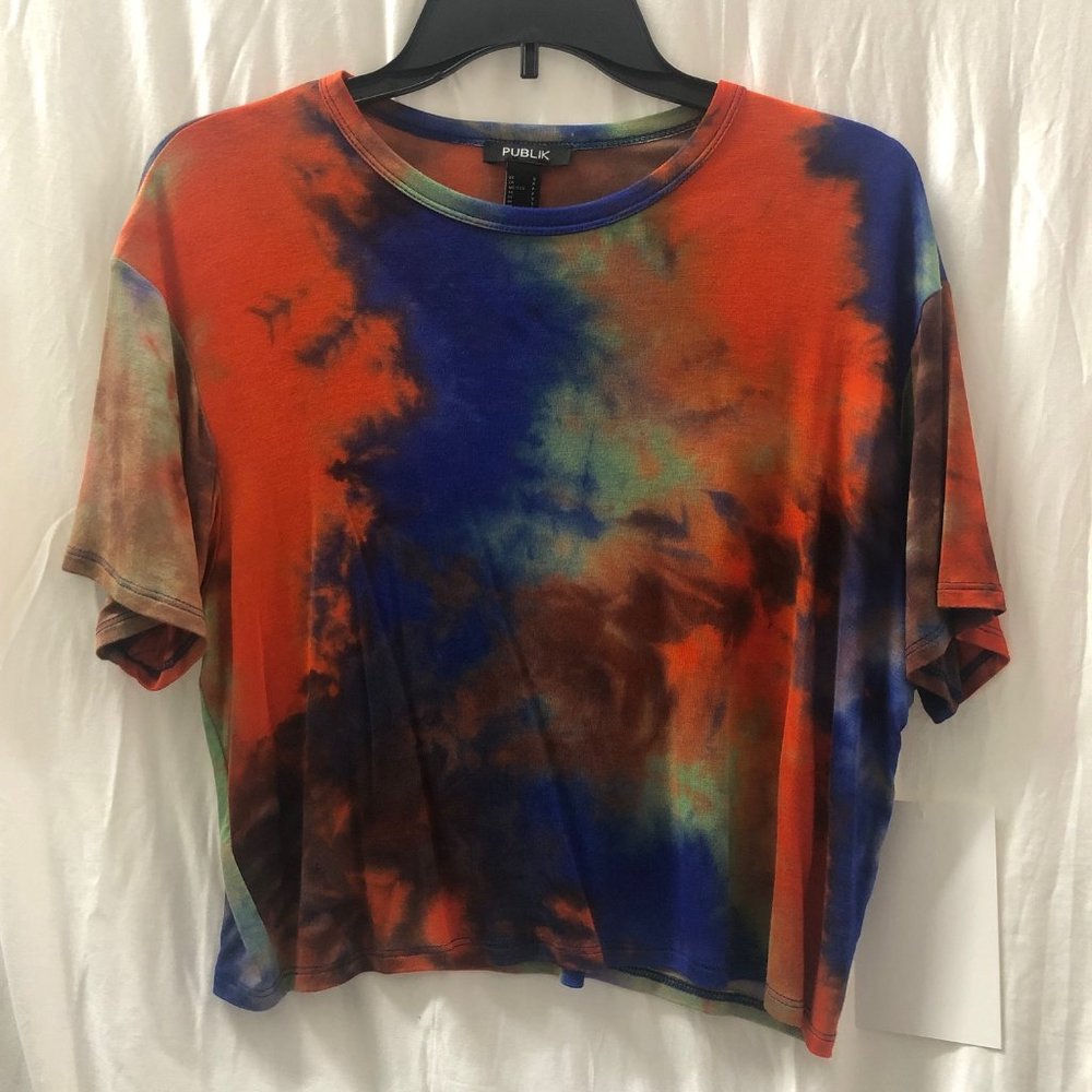 multi color tie-dye top Publik